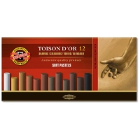 Pastele suche miękkie 12 odcieni brązowych, 8522B, Koh-I-Noor