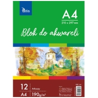 Blok do akwareli A4, 190g/m2, 12ark., Tetis
