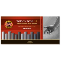 Pastele suche miękkie 12 odcieni szarych, 8522G, Koh-I-Noor