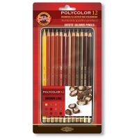 Kredki 12-kol. Polycolor linia brązy 3822 pud-metal, Koh-I-Noor