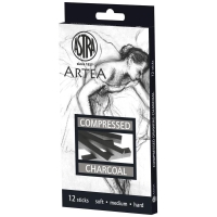 Węgle prasowane kpl. 12 szt. - czarny, Astra